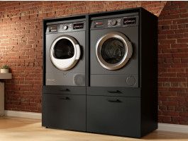 Kast WASHING 2 machines naast elkaar MEDIUM zwart