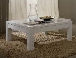Salontafel ROMEO rechthoekig hoogglans wit