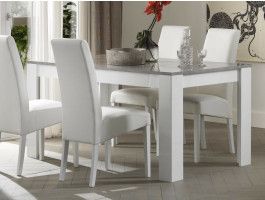 Eettafel MADONNA rechthoekig 190 cm hoogglans wit/hoogglans beton