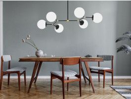 Hanglamp DAKHLA 6 lampen zwart