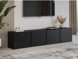 Tv-meubel CROSSAIR 4 klapdeuren 4 lades zwart