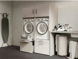 Kast WASHING 2 machines naast elkaar kasjmier met 2 opzetkasten