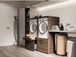 Kast WASHING 2 machines naast elkaar MEDIUM walnoot