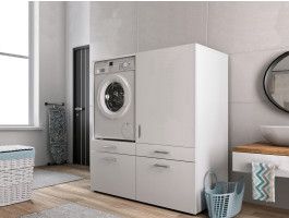 Kast WASHING 1 machine met kast 1 deur 2 lades MEDIUM wit