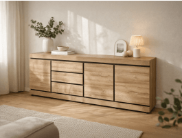 Dressoir MARNOIX 3 deuren en 3 lades franse eik