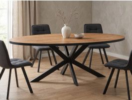 Ovale eettafel LANAKO 110x220 cm franse eik herfst
