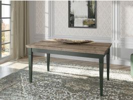 Verlengbare eettafel EVOCO 160 > 240 cm ribbec eik/groen