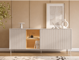 Dressoir LIKA 4 deuren 170 cm wit/Vincenza eik