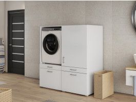 Kast WASHING 1 machine met kast 1 deur 2 lades MEDIUM wit