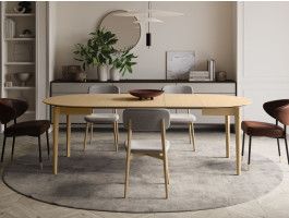 Verlengbare eettafel PLOTY 90>210 cm lichte eik