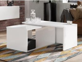 Rechthoekige salontafel KINGSTON DELUXE wit