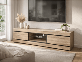 TV-meubel MARNOIX 2 lades franse eik