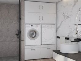 Kast WASHING 2 machines naast elkaar EXTRA LARGE wit