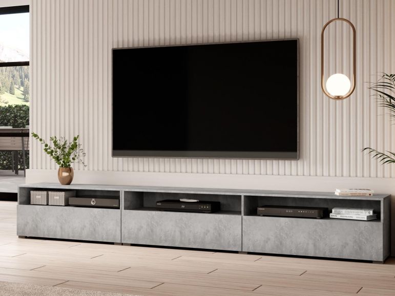 Uitstekend herfst wekelijks Tv-meubel BABEL II 3 deuren 3 vakken beton zonder salontafel