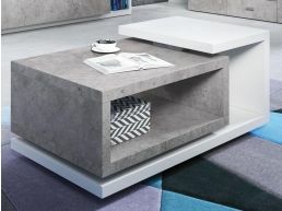salontafel BOTSWANA rechthoekig 120 cm wit/beton