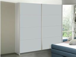 Kledingkast ELVIS 2 schuifdeuren 226 cm zijde grijs/wit zonder spiegel