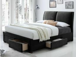 Bed SUELLO 140x200 cm eco-leder zwart