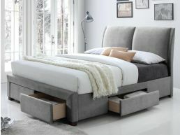 Bed SUELLO 140x200 cm eco-leder grijs