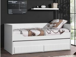 Kajuitbed (+bed-lade) ROLAND 90x200 cm satijn wit gelakt