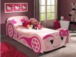 Bed LOVE CAR 90x200 cm roze