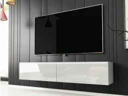 TV-meubel DUBAI 2 klapdeuren 140 cm wit/hoogglans wit zonder verlichting