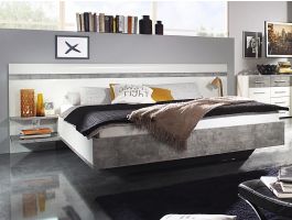 Bed WERNER 180x200 cm wit/beton