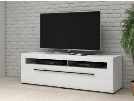 Tv-meubel TULIO 1 lade 160 cm wit/hoogglans wit zonder led