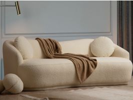 Zetel ANKARA 3 plaatsen bouclé stof crème 