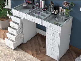 Make-up tafel JESSIE 13 lades wit
