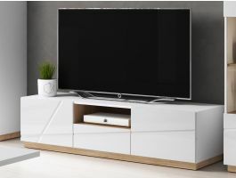 TV-meubel FUTURO 2 deuren mat wit/hoogglans wit