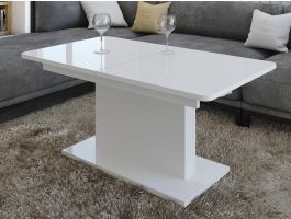 Salontafel OPTIMUS 120>167.5 cm met verlengstuk hoogglans wit
