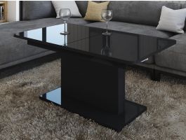 Salontafel OPTIMUS 120>167.5 cm met verlengstuk hoogglans zwart