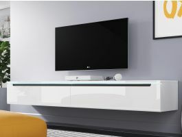 Tv-meubel DARIO 2 klapdeuren 180 cm hoogglans wit met verlichting
