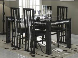 Eettafel REBECCA 190 cm hoogglans zwart