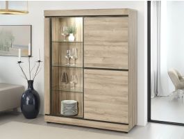 Vitrine MARNOIX 3 deuren met LED franse eik