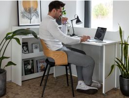 Uitklapbaar bureau CONCEPTION PRO mat wit rechts