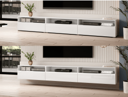 Tv-meubel BABEL II 3 deuren 3 vakken wit/hoogglans wit