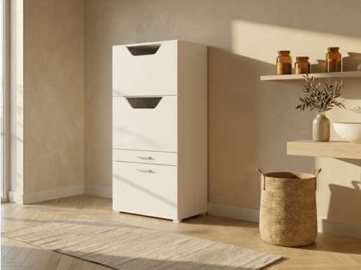 Kast voor wasgoed WASHING 2 deuren 2 lades wit