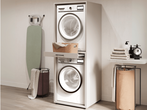 Wasmachinekast WASHING 2 machines boven elkaar kasjmier