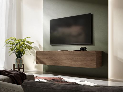 Tv-meubel KINGSTON 1 klapdeur 140 cm walnoot