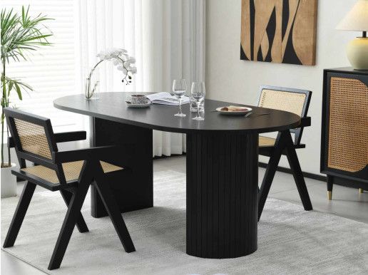 Ovale eettafel LUNARA 180 cm zwarte eik