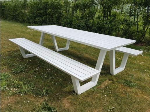 Picknicktafel BOLERO 240 cm aluminium wit