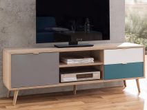 TV meubel CURACAO 1 deur 2 lades sonoma eik/tricolore