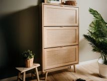 Schoenenkast BALO 3 deuren sonoma eik met rotan print