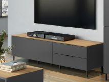 Tv-meubel CALIFA 1 klapdeur 2 lades navarra eik/grafiet