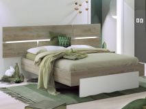 Bed PADEL 180x200 cm wit/endgrain eik 