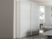 Kledingkast ELVIS 2 schuifdeuren 181 cm zijde grijs/wit zonder spiegel 