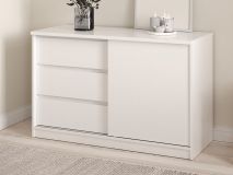 Commode NARIBA 1 deur 3 lades wit