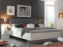 Bed en nachtkastjes PHILLY 180x200 cm alpine wit/lichtgrijs zonder lades