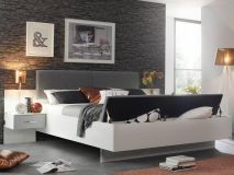 Bed en nachtkastjes PHILLY deluxe 180x200 cm alpine wit/lichtgrijs zonder lades 